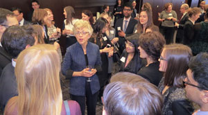 Supreme Court of Canada Chief Justice Beverley McLachlin mingles with students after the Q&A. (Photo: Zachary Pedersen)