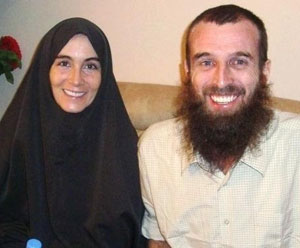 Amanda Lindhout and Nigel Brennan in Somalia's capital Mogadishu shortly after their release from captivity in November 2009. Photo: Reuters