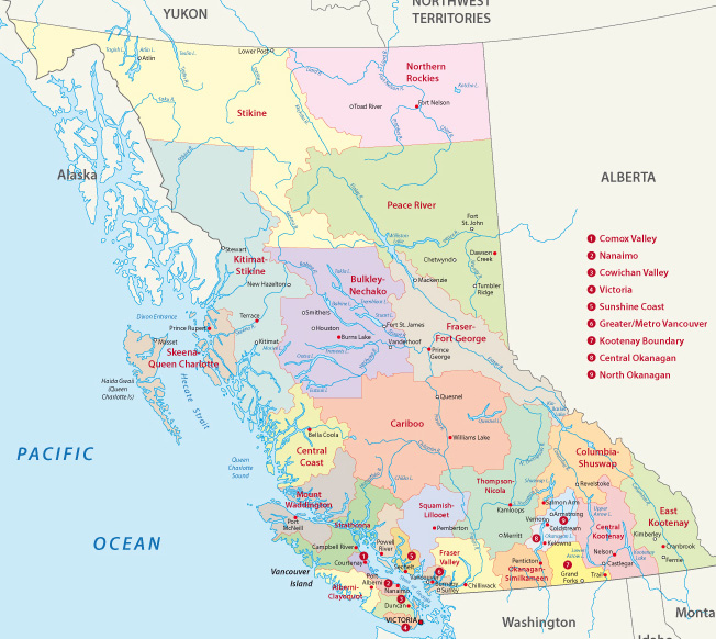 map of british columbia