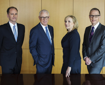 The founding partners of Hansell McLaughlin Advisory are (l to r): David Scott, Ron McLaughlin, Carol Hansell, Peter Block. 