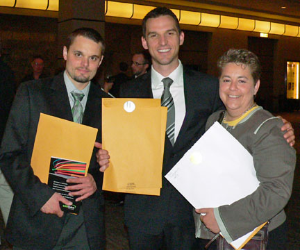 Art director Bill Hunter, staff writer Robert Todd, and editorial director Gail J. Cohen celebrating our success at the KRW Awards last night. Photo: Heather Gardiner KRW 2011