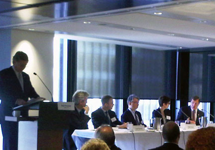 A panel discusses the failed Potash deal. Photo: Andi Balla Potash panel